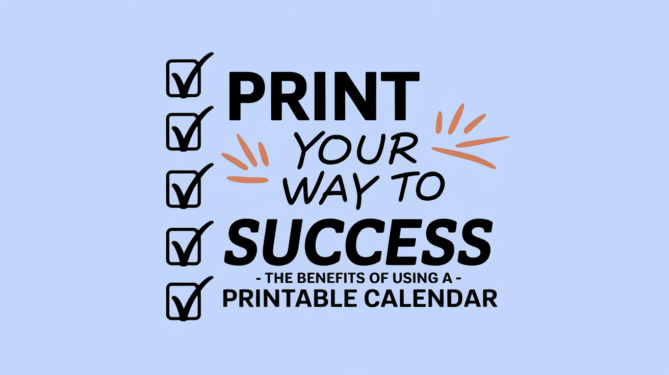 Print Your Way to Success - The Benefits of Using a Printable Calendar